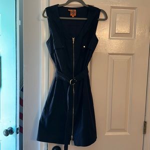 LIKE NEW TORY BURCH SLEEVELESS SAFARI BELTED NAVY DRESS - Size 10